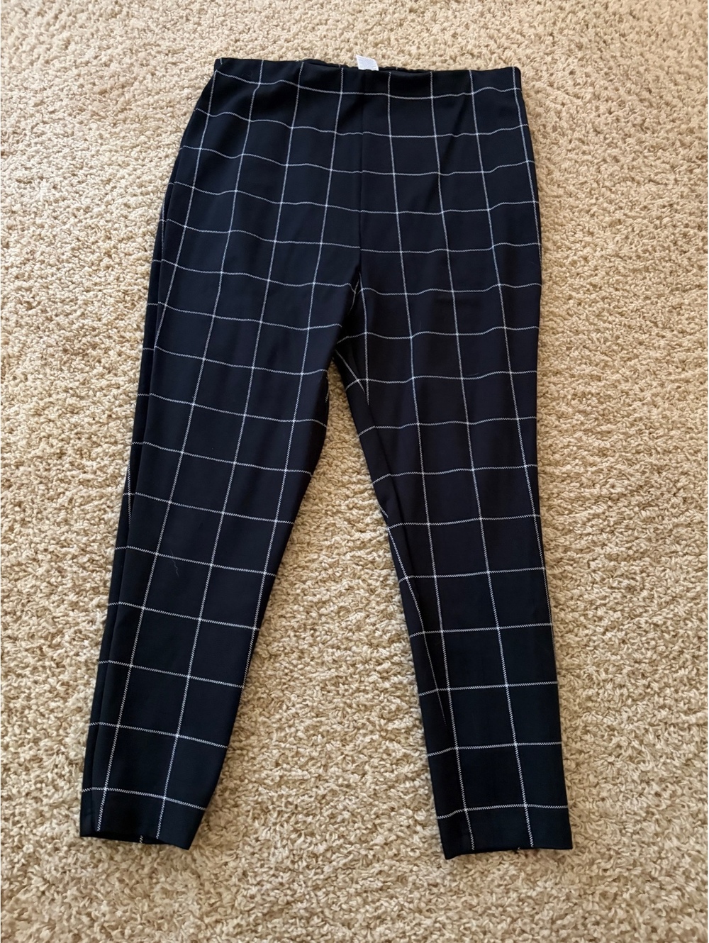 Nordstrom Pants Women's Slim City Stretch Windowpane Plaid Dress Career L Large